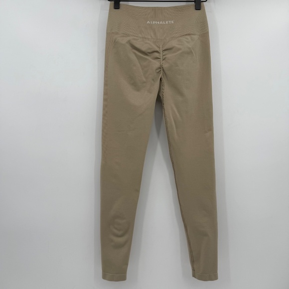 Alphalete Leggings Women Small Beige Amplify Scrunch Workout High Rise Gym - Picture 2 of 9